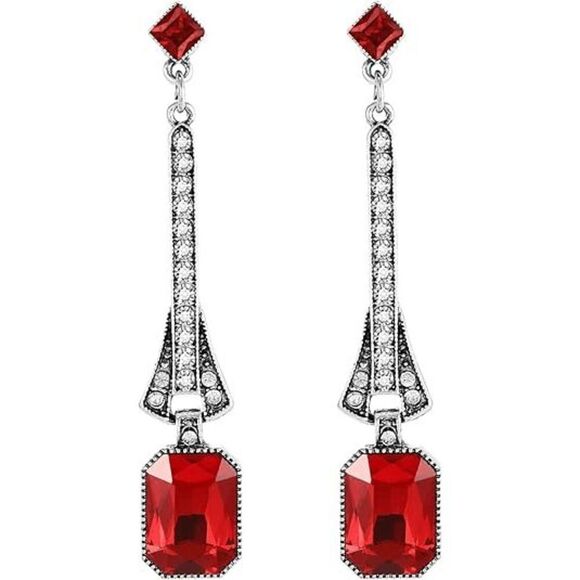 ❤️✨ 4PCS 1920s Red Accessories Flapper Great Gatsby Retro Costume Set NEW main image 5